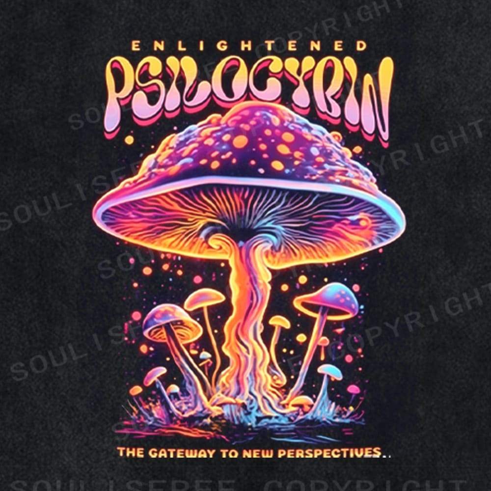 Soulisfree Cosmic Fungi Psychedelic Mushroom Washed Tee