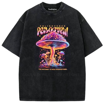 Soulisfree Cosmic Fungi Psychedelic Mushroom Washed Tee