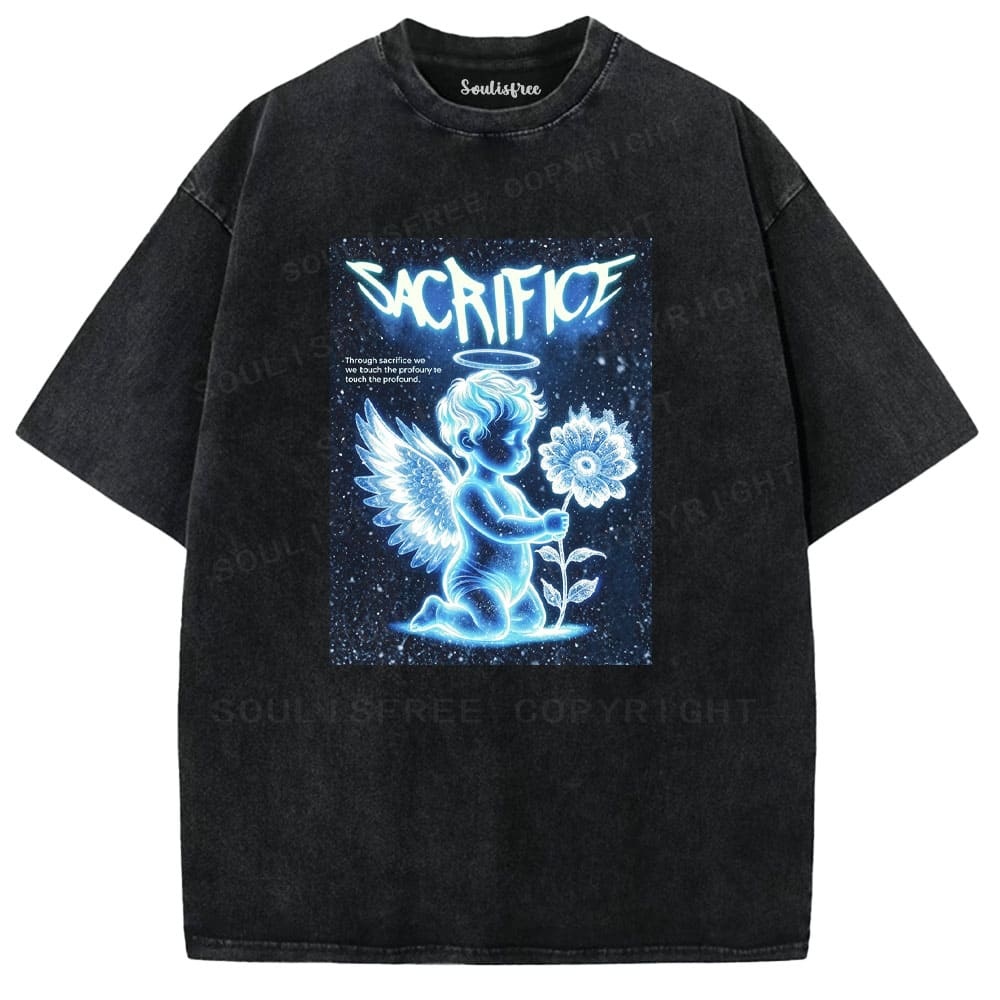 Designed Soulisfree Wander into Dream Spores Artistic Washed Tee | Soulisfree