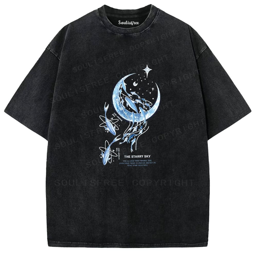 Designed Soulisfree Wander into Dream Spores Artistic Washed Tee | Soulisfree