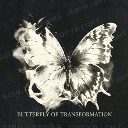 Soulisfree Ink Wash Transformation Butterfly Vintage Washed Tee