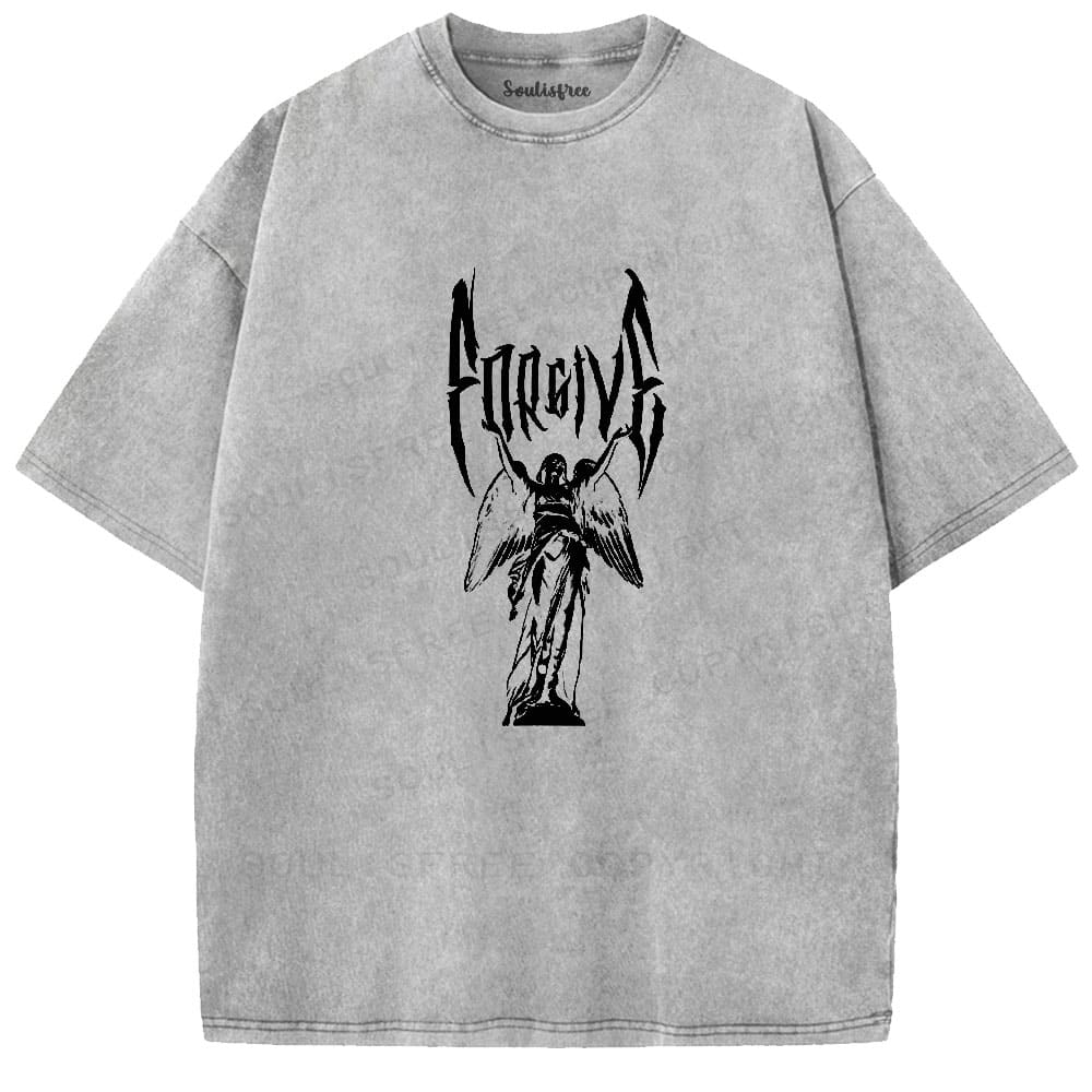 Soulisfree Fallen Angel Gothic Metal Washed Tee