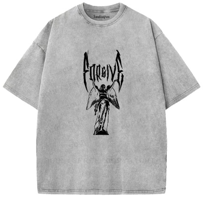Soulisfree Fallen Angel Gothic Metal Washed Tee