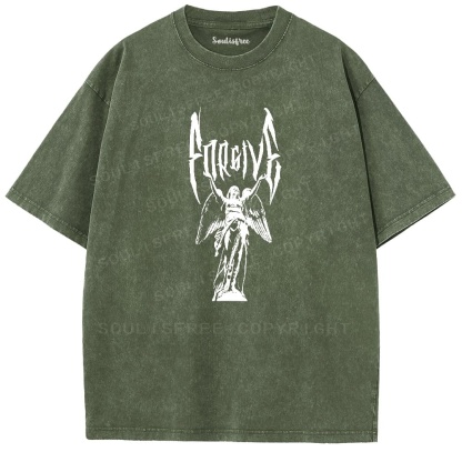 Soulisfree Fallen Angel Gothic Metal Washed Tee