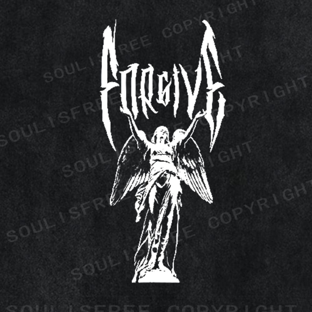 Soulisfree Fallen Angel Gothic Metal Washed Tee