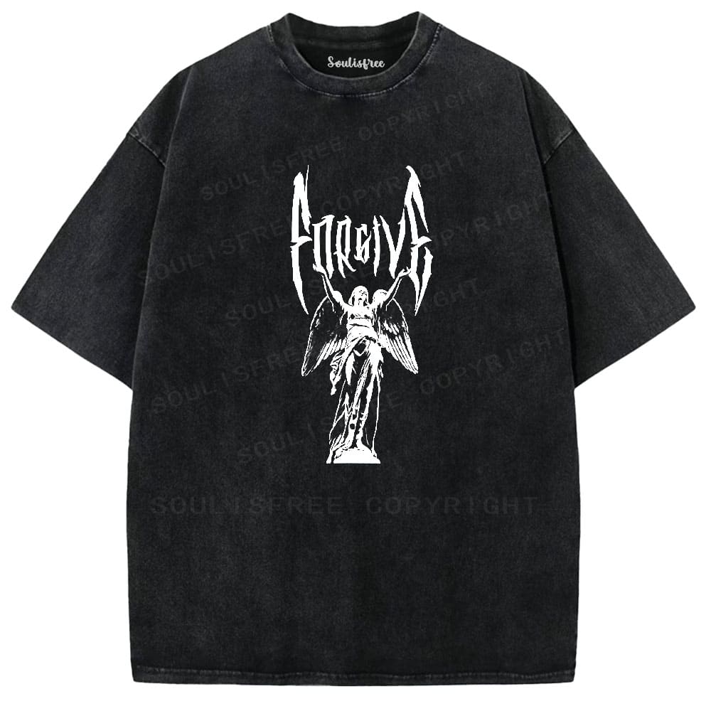 Soulisfree Fallen Angel Gothic Metal Washed Tee