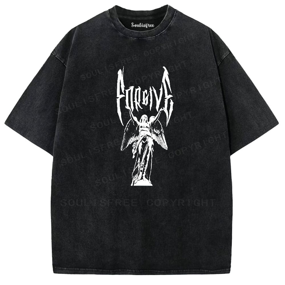 Soulisfree Fallen Angel Gothic Metal Washed Tee