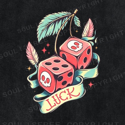 Soulisfree Skull Dice Luck Vintage  Washed Tee