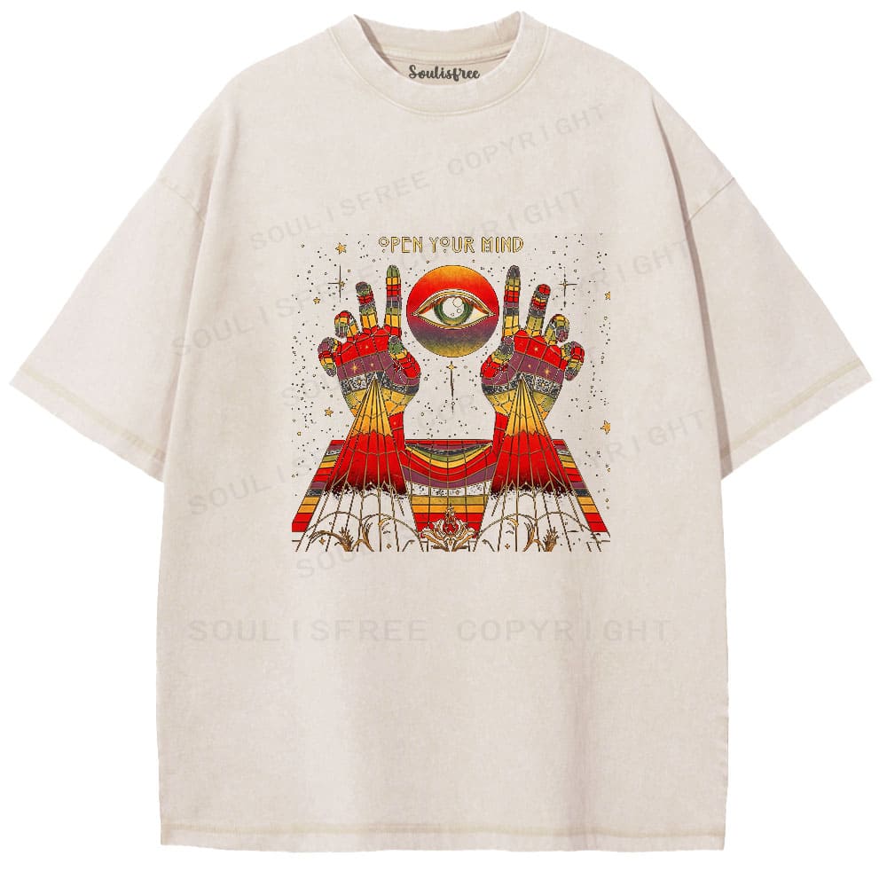 Soulisfree Open Your Mind Awakening  All-Seeing Eye Washed Tee