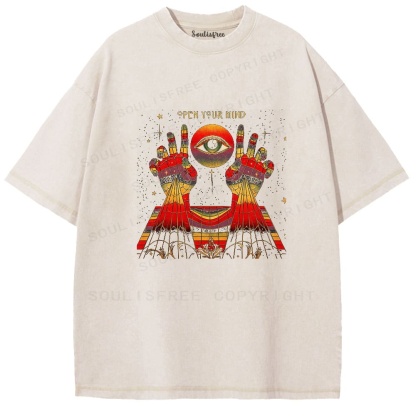 Soulisfree Open Your Mind Awakening  All-Seeing Eye Washed Tee