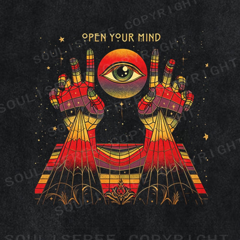 Soulisfree Open Your Mind Awakening  All-Seeing Eye Washed Tee