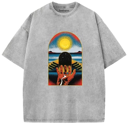 Soulisfree Cosmic Gatekeeper Celestial Horizon  Washed Tee