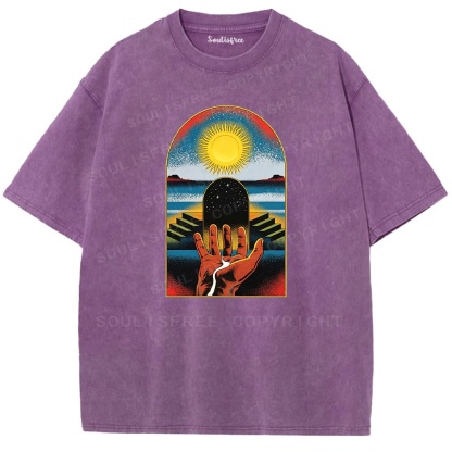 Soulisfree Cosmic Gatekeeper Celestial Horizon  Washed Tee