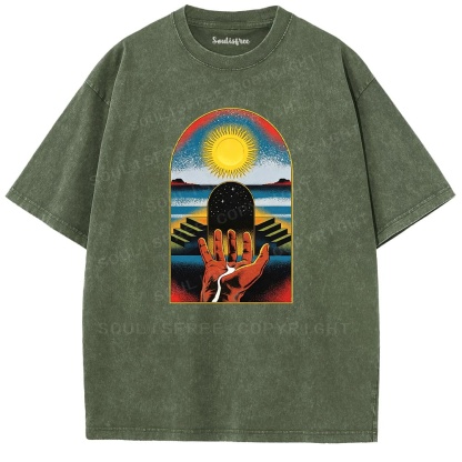 Soulisfree Cosmic Gatekeeper Celestial Horizon  Washed Tee