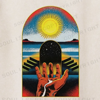 Soulisfree Cosmic Gatekeeper Celestial Horizon  Washed Tee