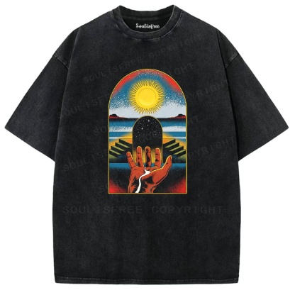 Soulisfree Cosmic Gatekeeper Celestial Horizon  Washed Tee