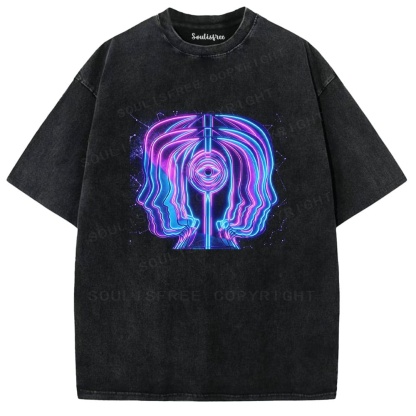 Soulisfree Digital Consciousness Awakening Third Eye Washed Tee