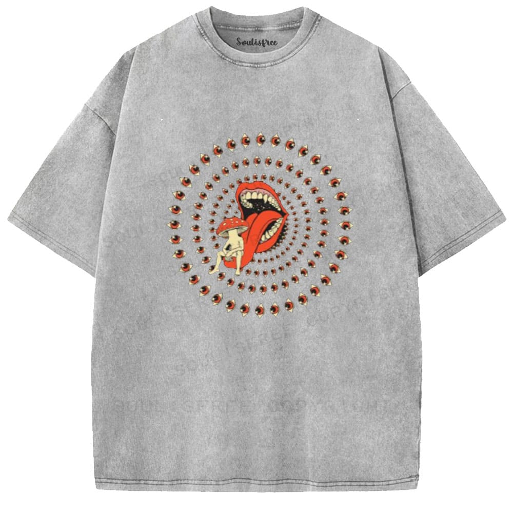 Soulisfree All-Seeing Mouth Statement  Washed Tee