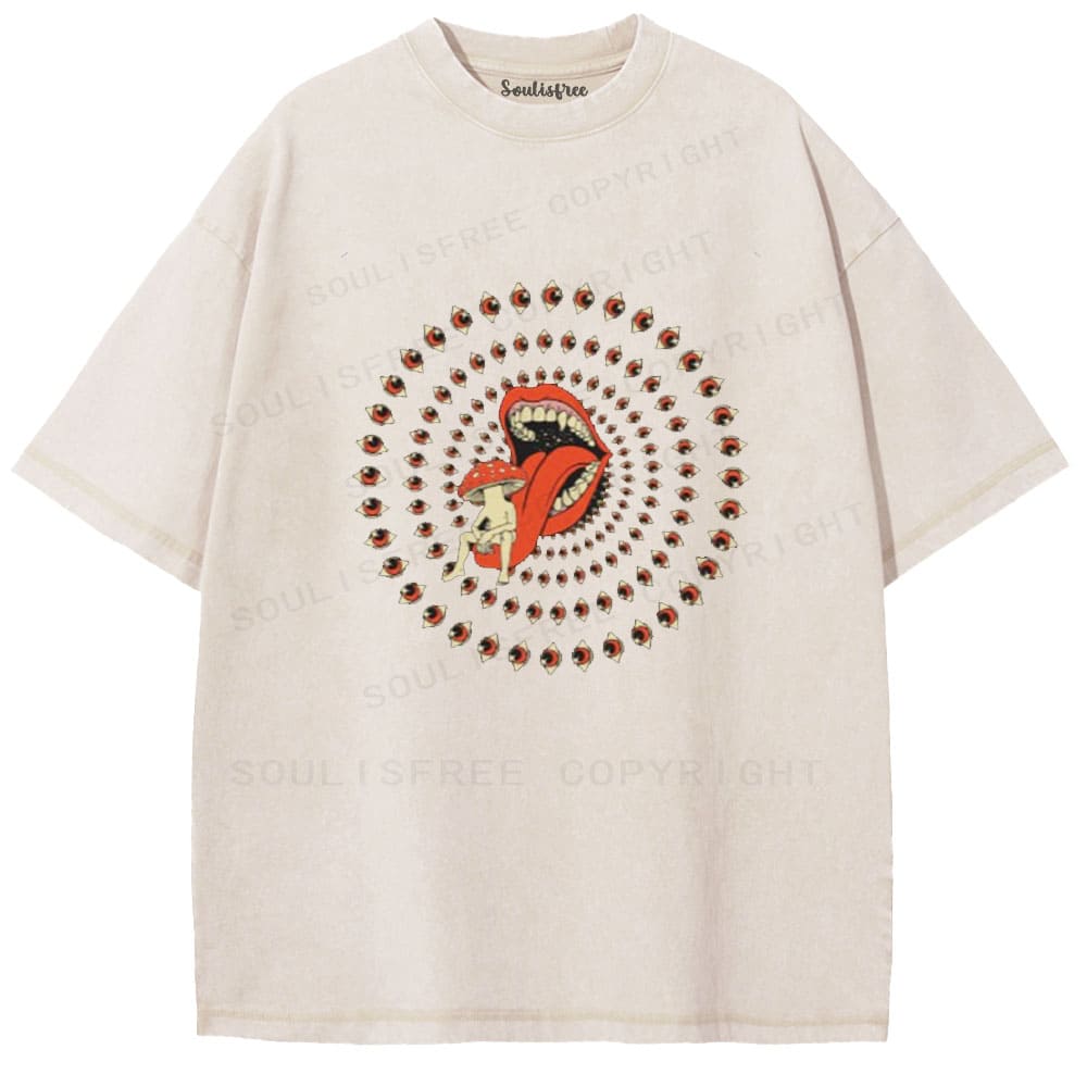 Soulisfree All-Seeing Mouth Statement  Washed Tee