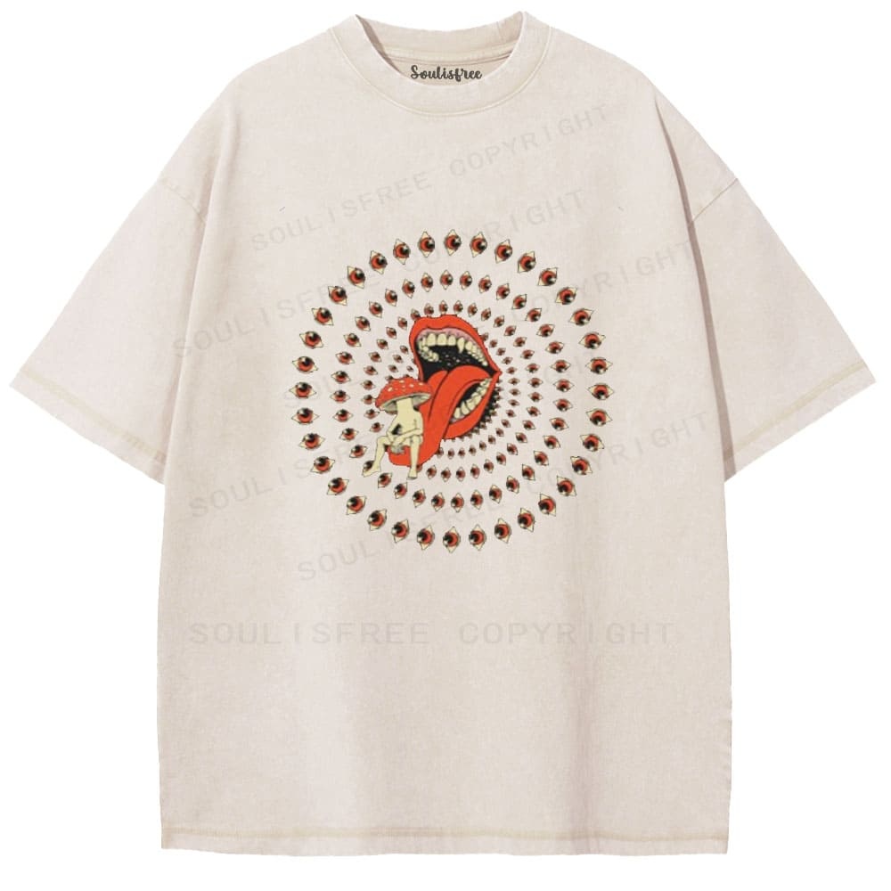 Soulisfree All-Seeing Mouth Statement  Washed Tee