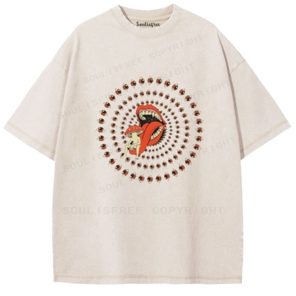 Soulisfree All-Seeing Mouth Statement  Washed Tee