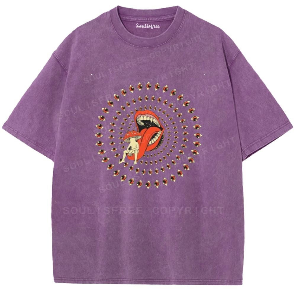 Soulisfree All-Seeing Mouth Statement  Washed Tee