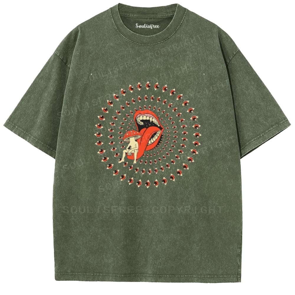Soulisfree All-Seeing Mouth Statement  Washed Tee