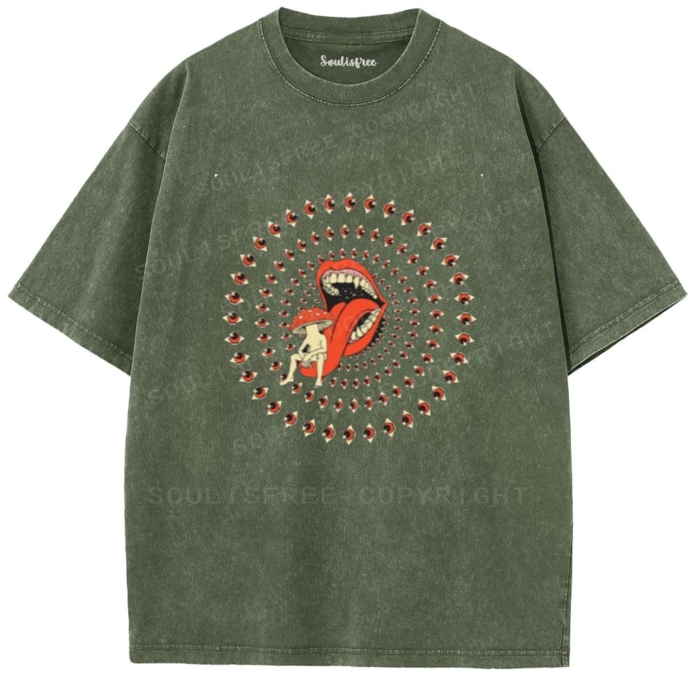 Soulisfree All-Seeing Mouth Statement  Washed Tee