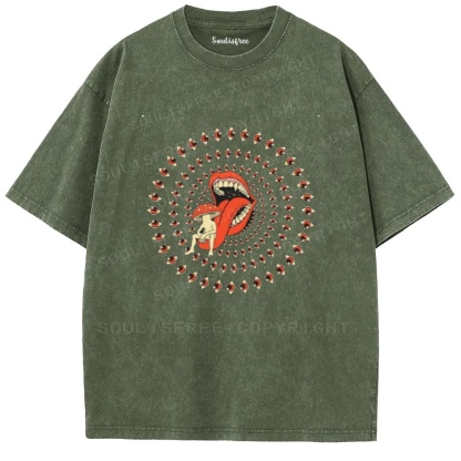 Soulisfree All-Seeing Mouth Statement  Washed Tee