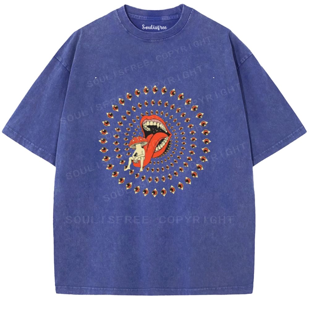 Soulisfree All-Seeing Mouth Statement  Washed Tee