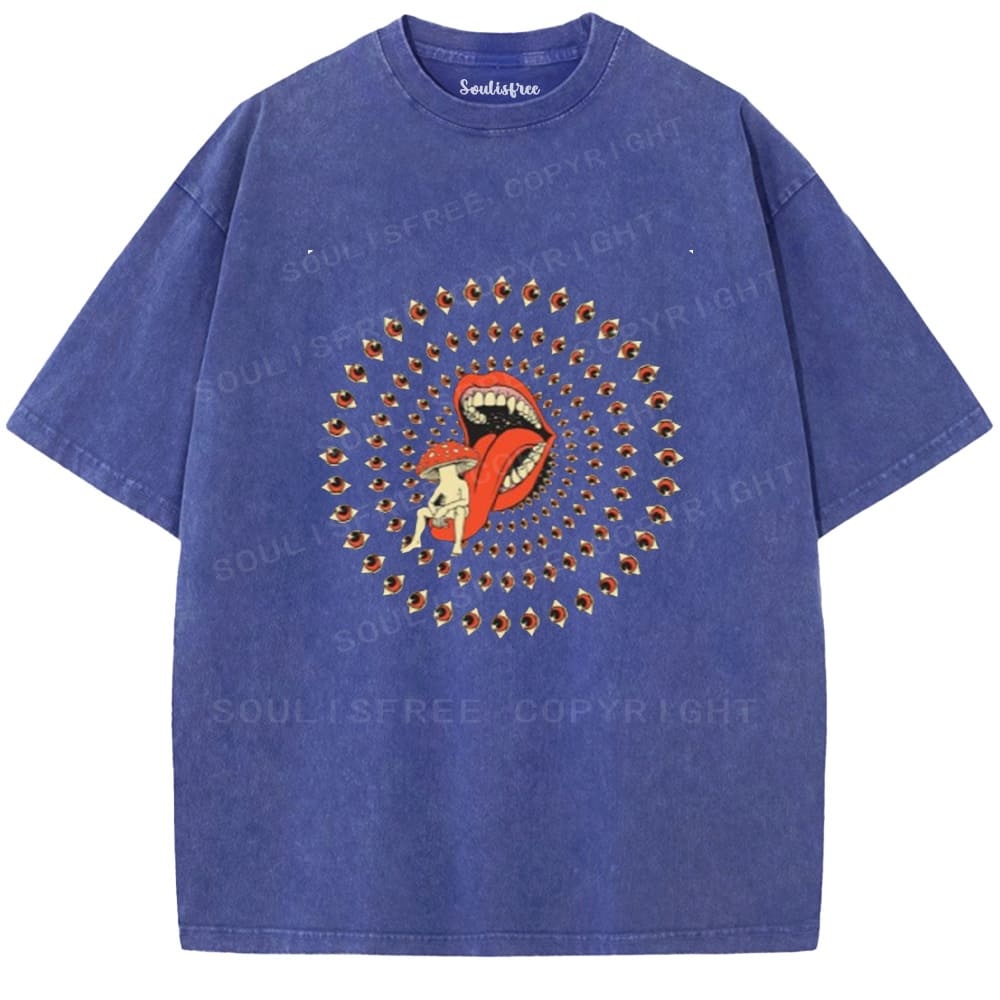 Soulisfree All-Seeing Mouth Statement  Washed Tee