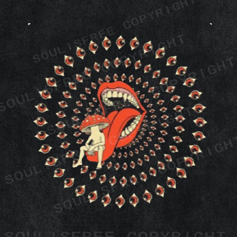 Soulisfree All-Seeing Mouth Statement  Washed Tee