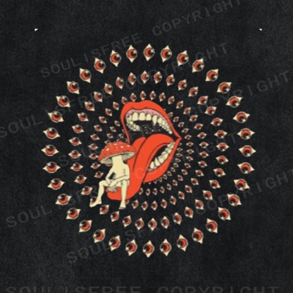 Soulisfree All-Seeing Mouth Statement  Washed Tee