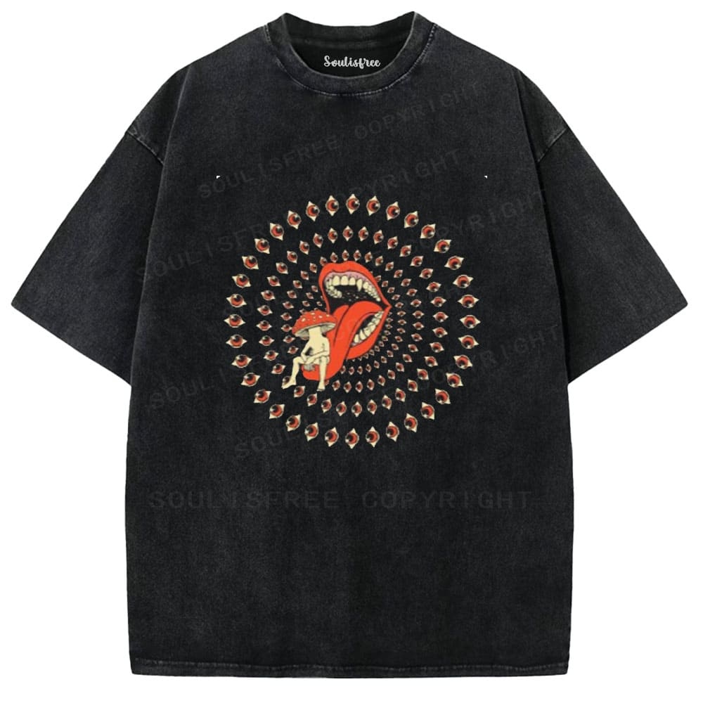 Soulisfree All-Seeing Mouth Statement  Washed Tee