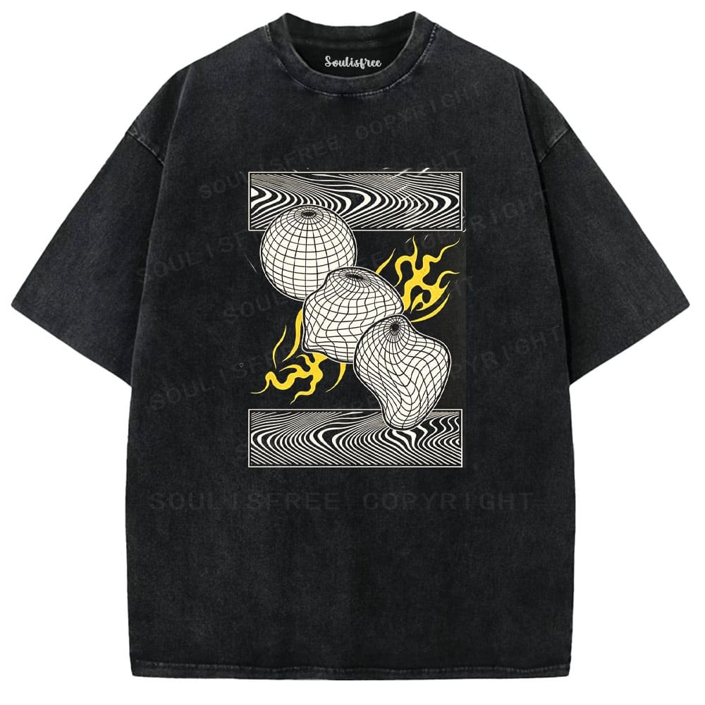 Designed Soulisfree Wander into Dream Spores Artistic Washed Tee | Soulisfree