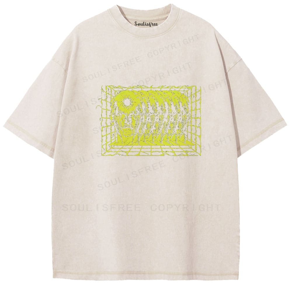 Soulistree Glowing Monster Grid Washed Tee