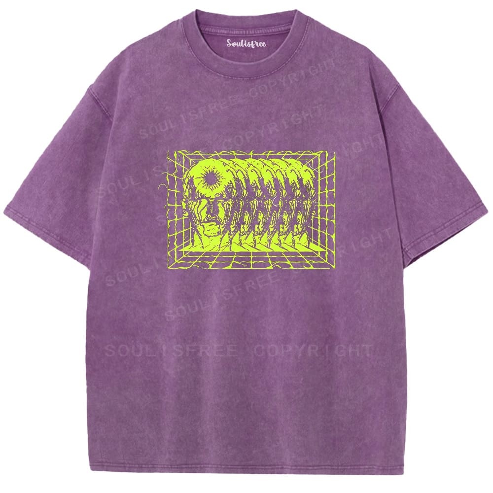 Soulistree Glowing Monster Grid Washed Tee