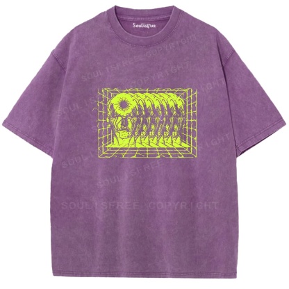 Soulistree Glowing Monster Grid Washed Tee