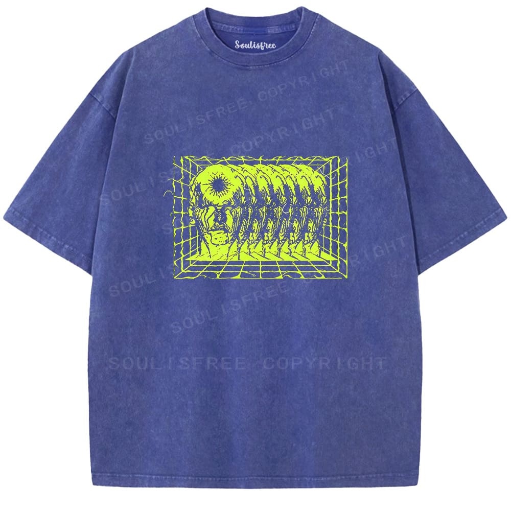 Soulistree Glowing Monster Grid Washed Tee
