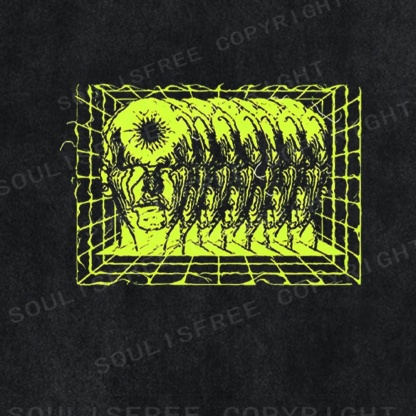 Soulistree Glowing Monster Grid Washed Tee
