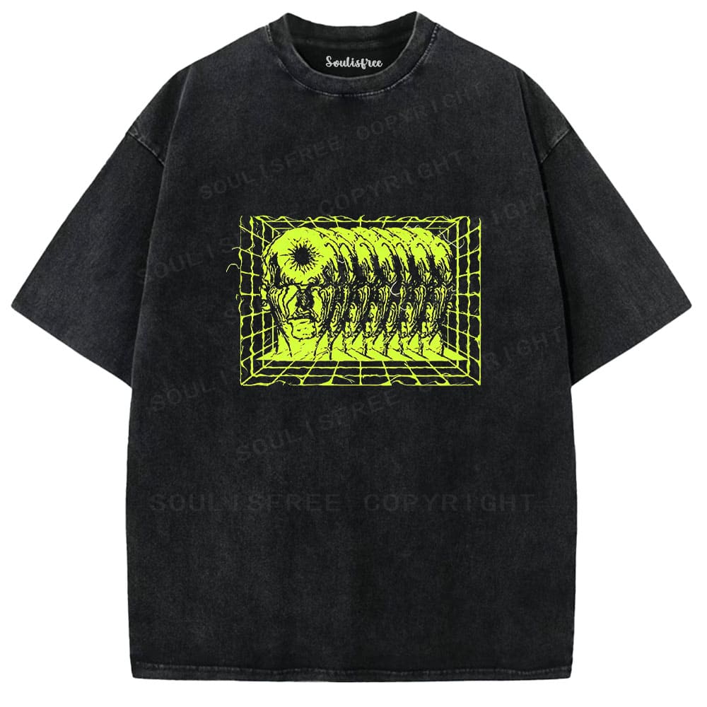 Soulistree Glowing Monster Grid Washed Tee