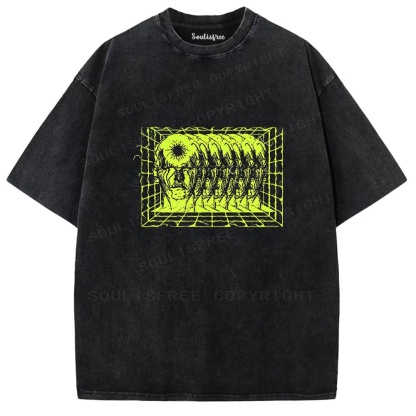Soulistree Glowing Monster Grid Washed Tee