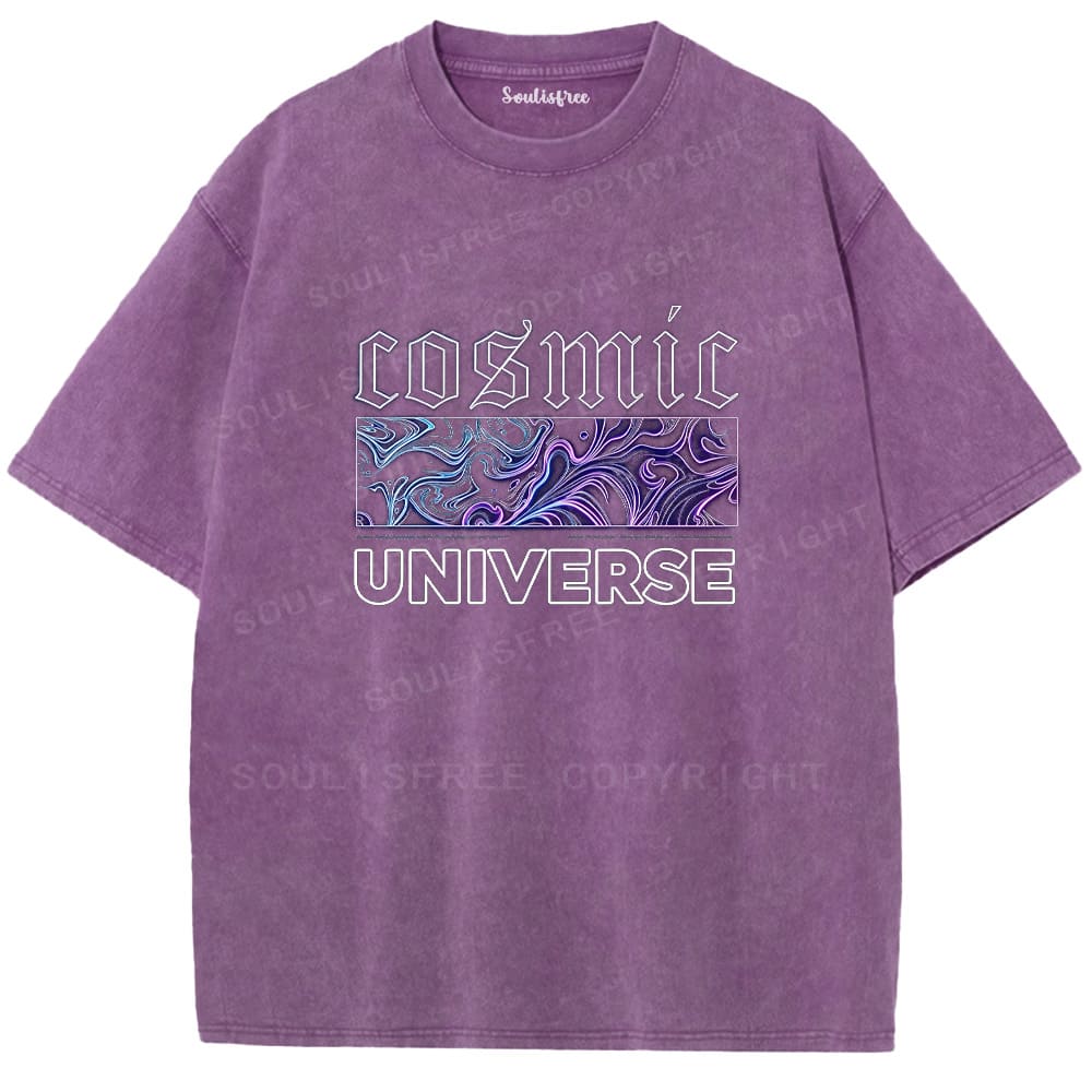 Soulistree Abstract Nebula Cosmic Universe Washed Tee