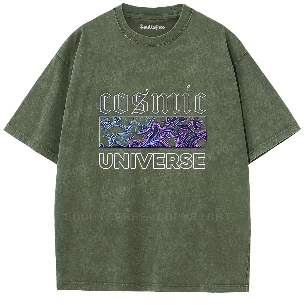Soulistree Abstract Nebula Cosmic Universe Washed Tee