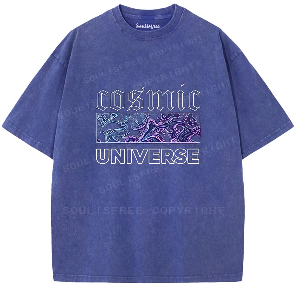 Soulistree Abstract Nebula Cosmic Universe Washed Tee