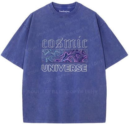 Soulistree Abstract Nebula Cosmic Universe Washed Tee