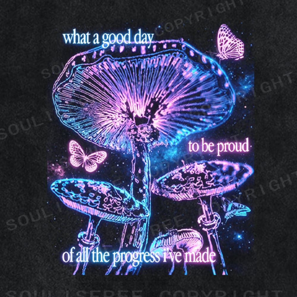 Soulistree Neon Mushroom Progress Washed Tee