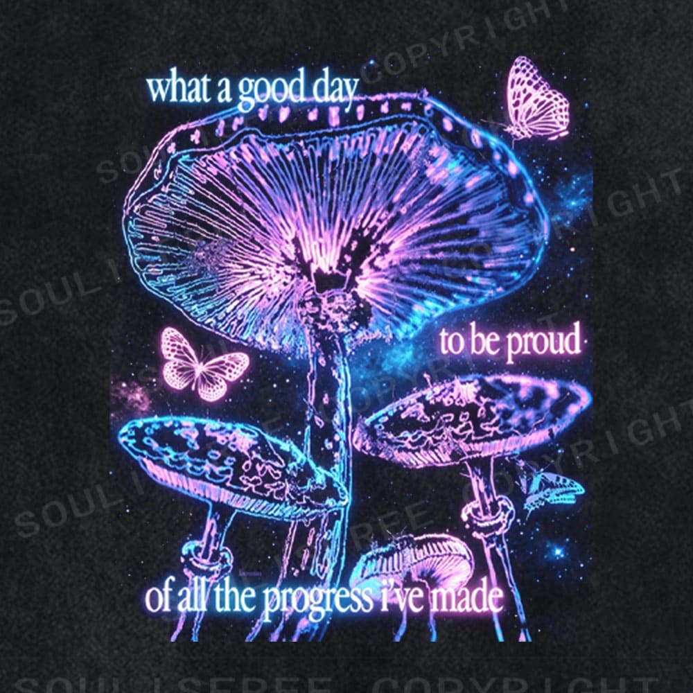 Soulistree Neon Mushroom Progress Washed Tee
