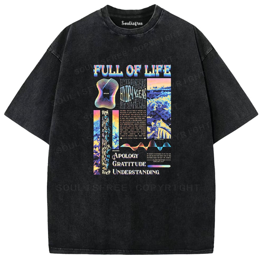 Soulisfree Full Of Life Collage Washed Tee