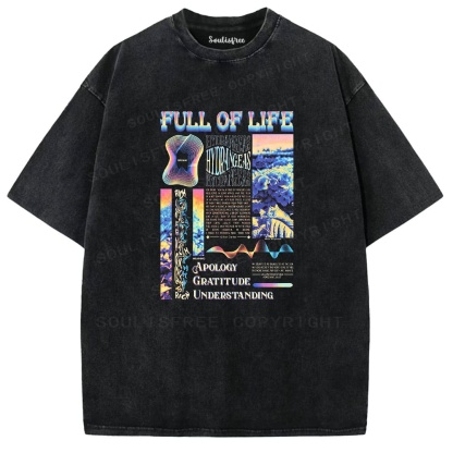 Soulisfree Full Of Life Collage Washed Tee
